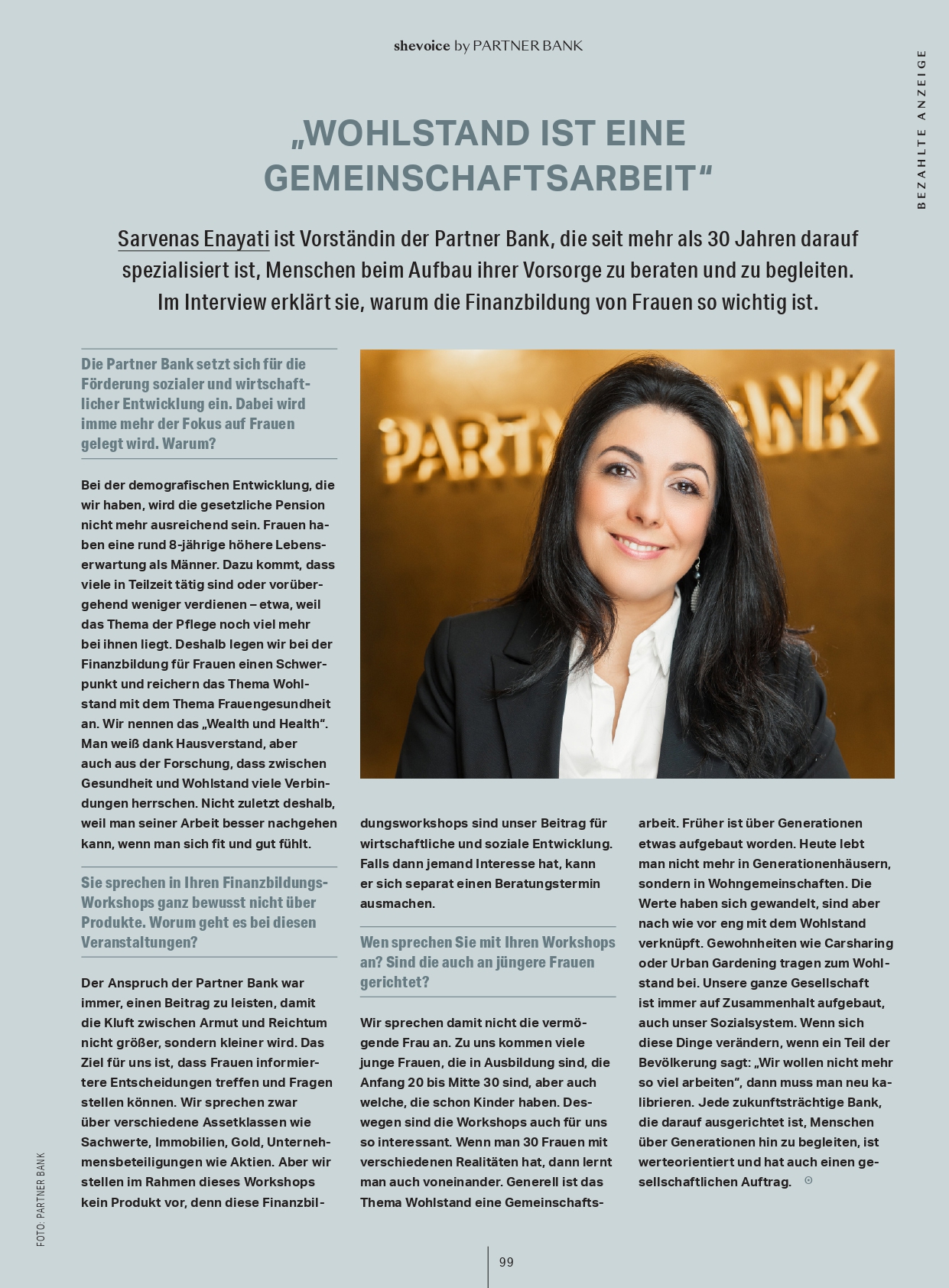 Sarvenas Enayati erklärt im SHEconomy-Interview, warum Finanzbildung für Frauen wichtig ist. 